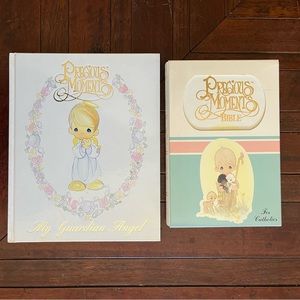 PRECIOUS MOMENTS WHITE BIBLE CATHOLIC EDITION GUARDIAN ANGEL BOOK BUNDLE NWOT